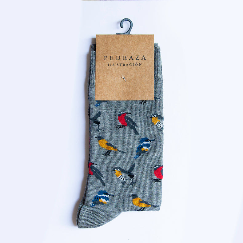 Calcetín Aves de Chile Gris