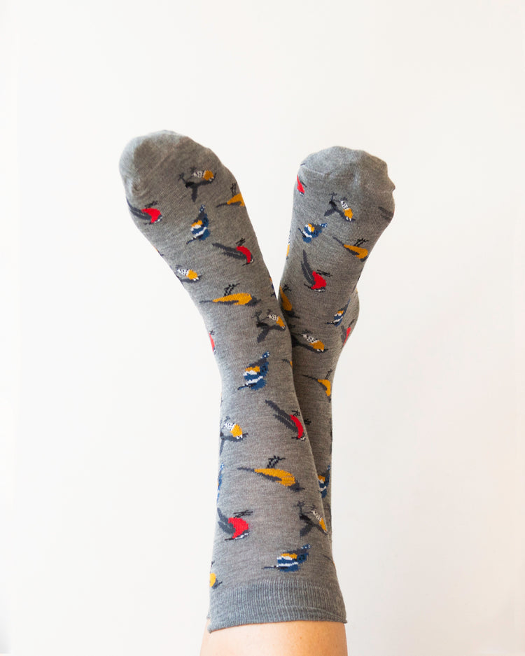 Calcetín Aves de Chile Gris
