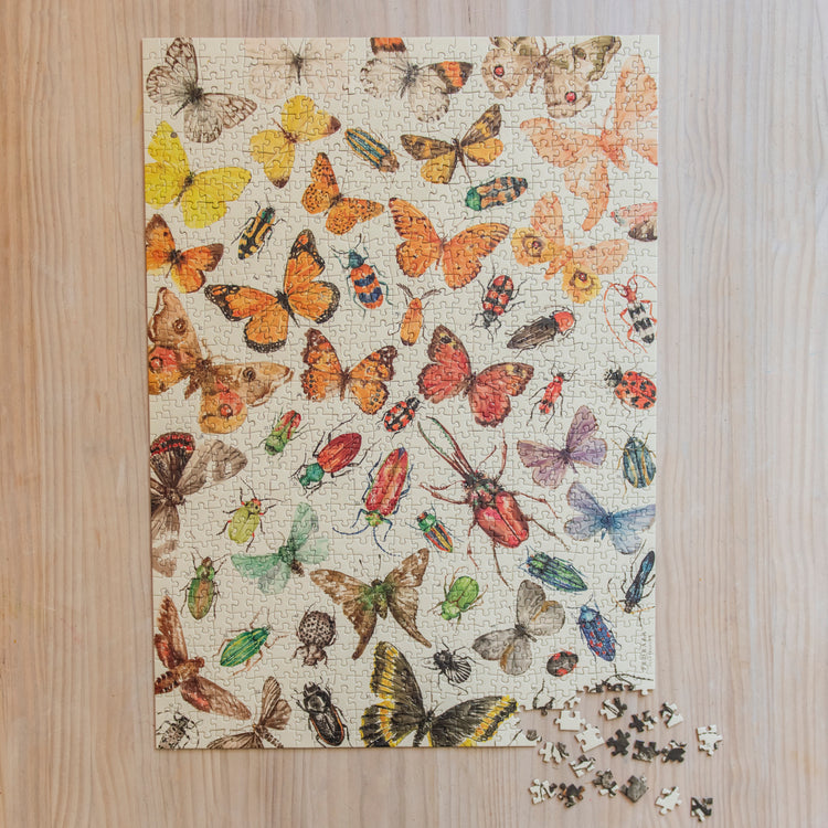Puzzle ilustrado – Mariposas y Escarabajos de Chile (1000 piezas)