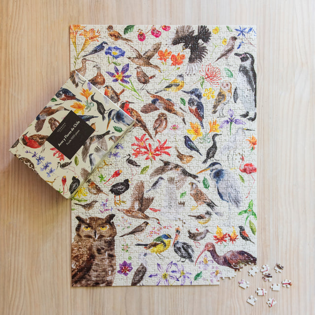 Puzzle ilustrado – Aves y flores de Chile (1000 piezas)