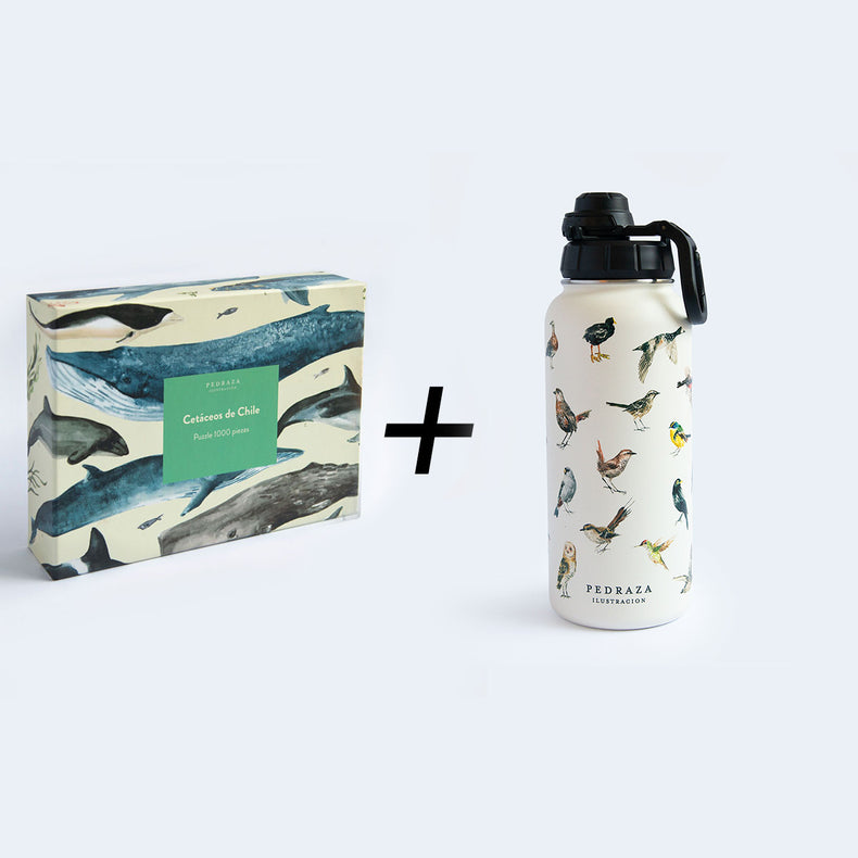 Pack Puzzle Cetáceos + Botella
