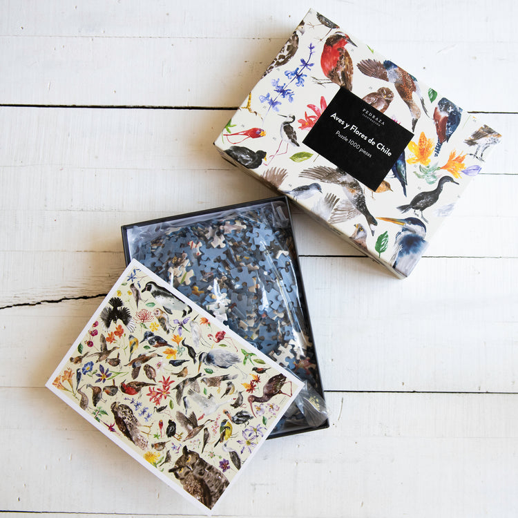 Pack Puzzle Aves y Flores de Chile + Naipes Aves de Chile