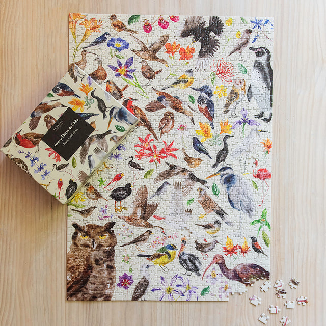 Pack 2 puzzles (Aves y flores de Chile + Cetáceos de Chile)