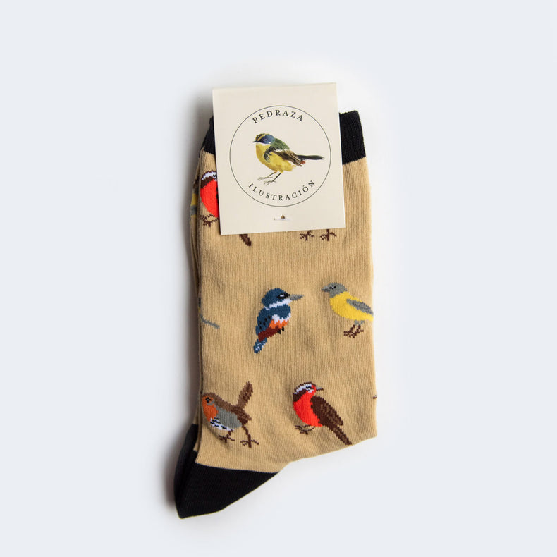 Calcetines Aves de Chile Beige